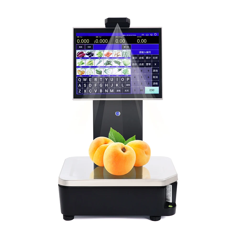 Wholesale 30kg supermarket barcode label printing scale electronic scale with label printer retail