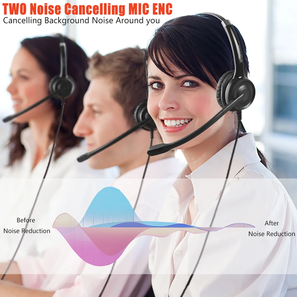Beien CS12 on Ear Computer Headphone USB Wired Headset Call Center Earphone With Noise Cancelling Mic for Online Course