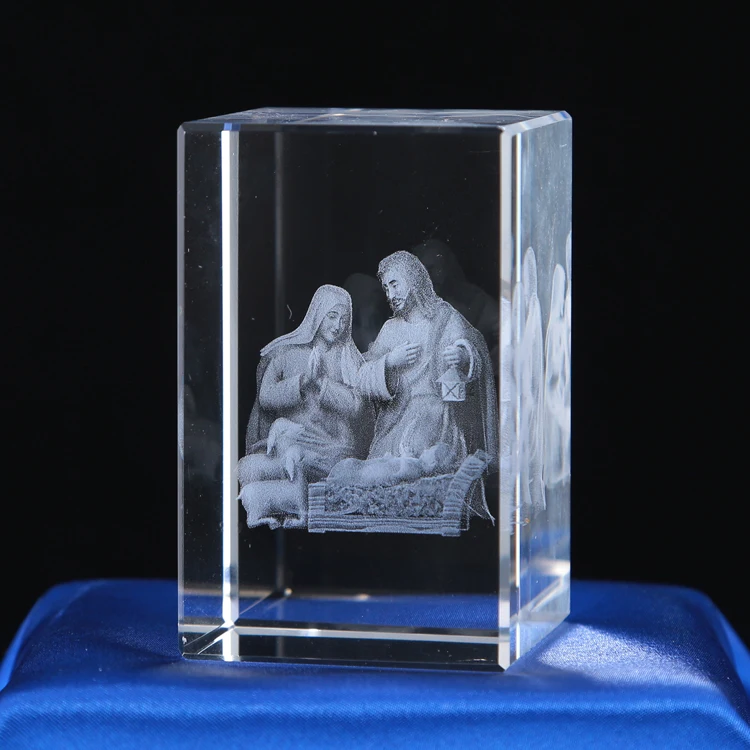 Religious Crafts Laser Crystal Ready to Ship Προσαρμογή Pujiang Factory Religious Gifts 3d Souvenir Gift Love Europe Air 1τεμ