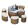 purple mountain stone, teapot, 4 stools, swivel chair