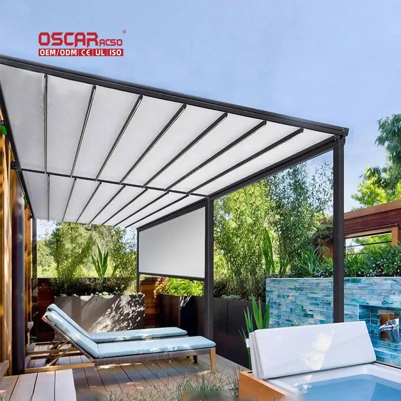 Waterproof Retractable Shade Canopies Outdoor Patio Garden