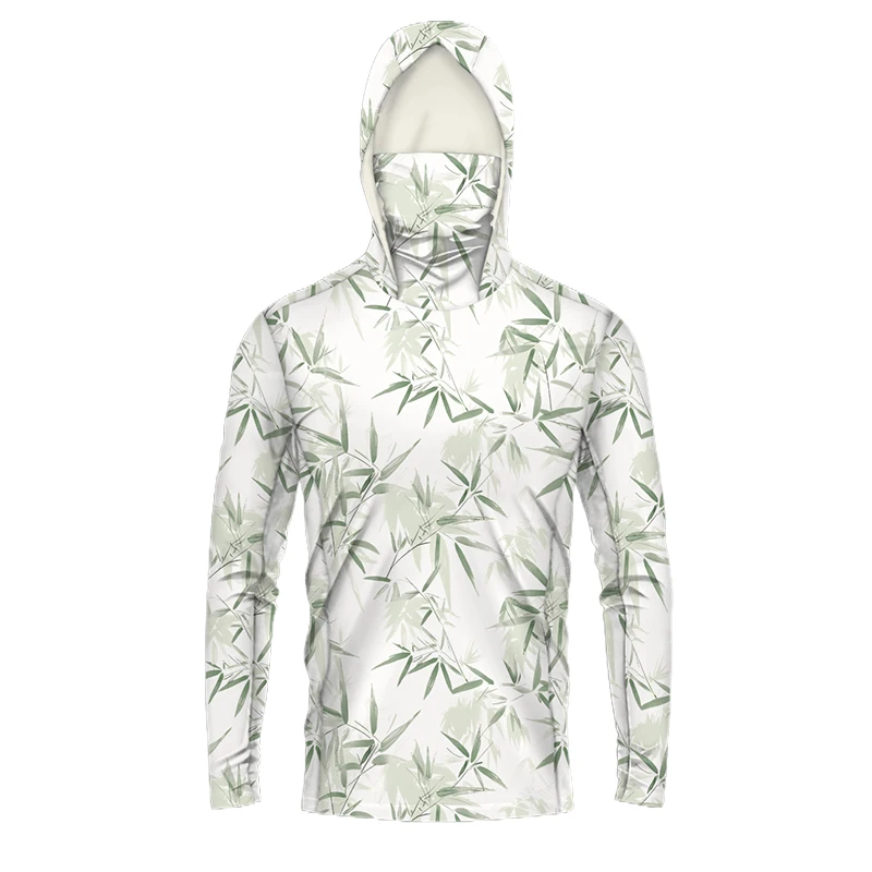 Sublimation Quick Dry Printing Polyester UPF 50+ hooded fishing shirt Performance color Fishing Hoodie fishing wear