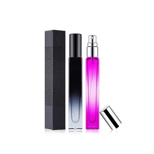 Wholesale Luxury Designer 10ml Portable Gradient Glass Perfume Bottles Refillable with Screen Printing Box Included