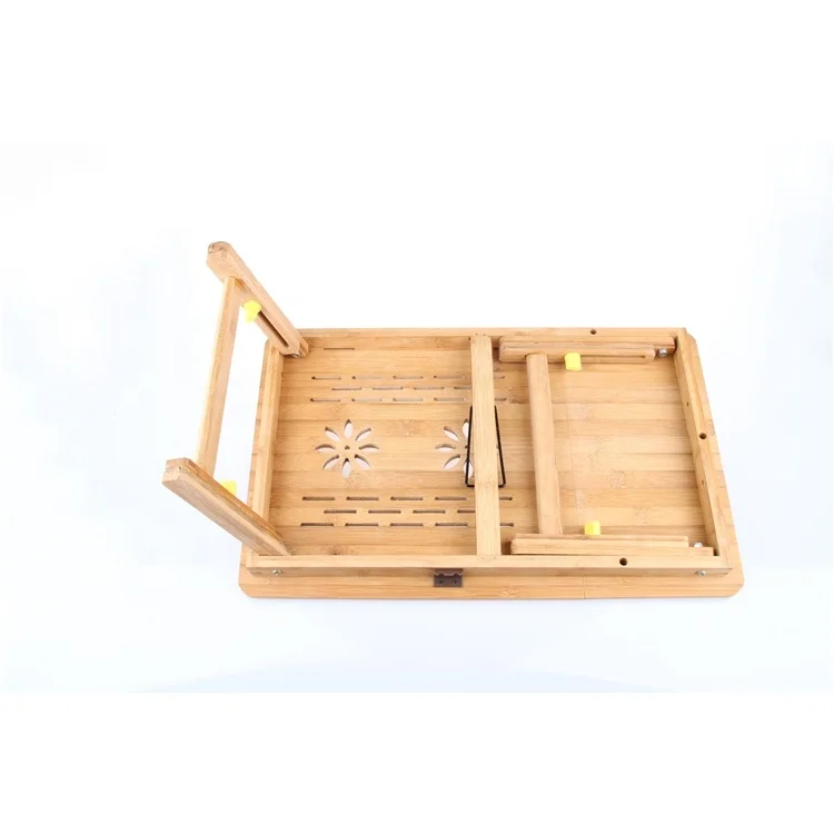 
 Регулируемый бамбуковый небольшой складной стол для ноутбука и компьютера, стол для учебы для дома  