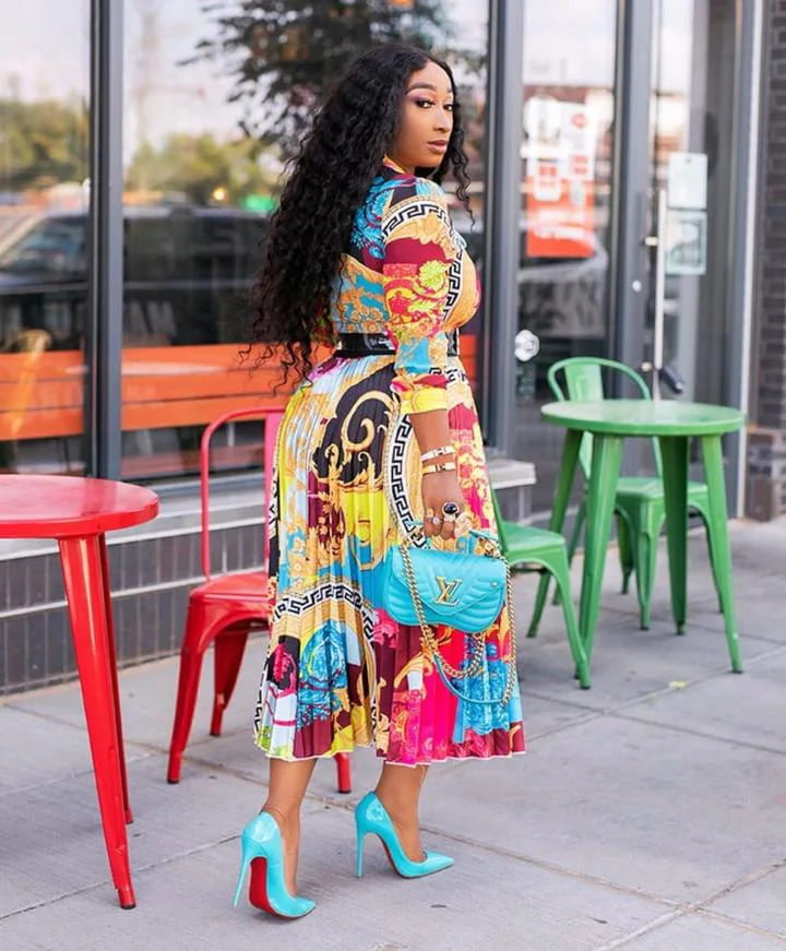 chinese dress ladies Women's One Shoulder Oblique Neck Short Dresses Afrikan Floral Print Dress main image 1