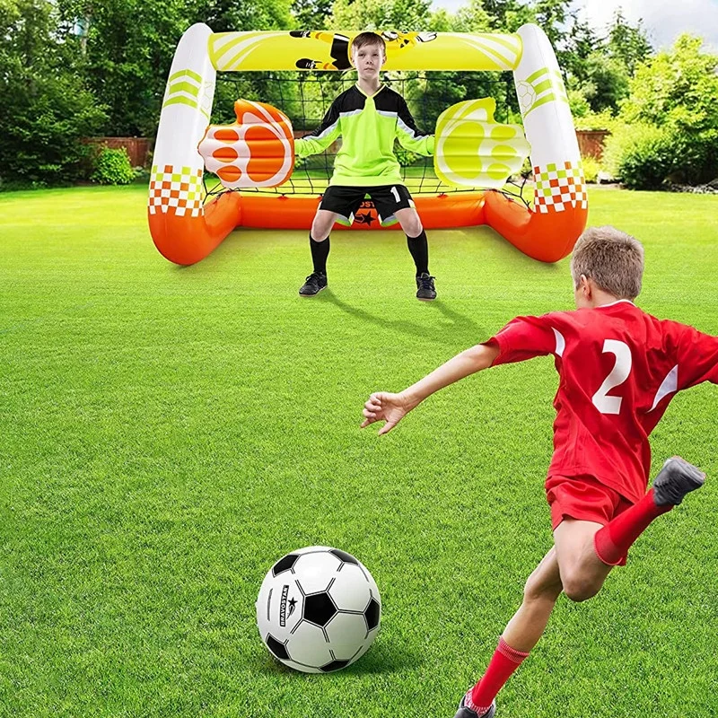 Family Pool Toys Floating Soccer Goal Set Inflatable Football Game