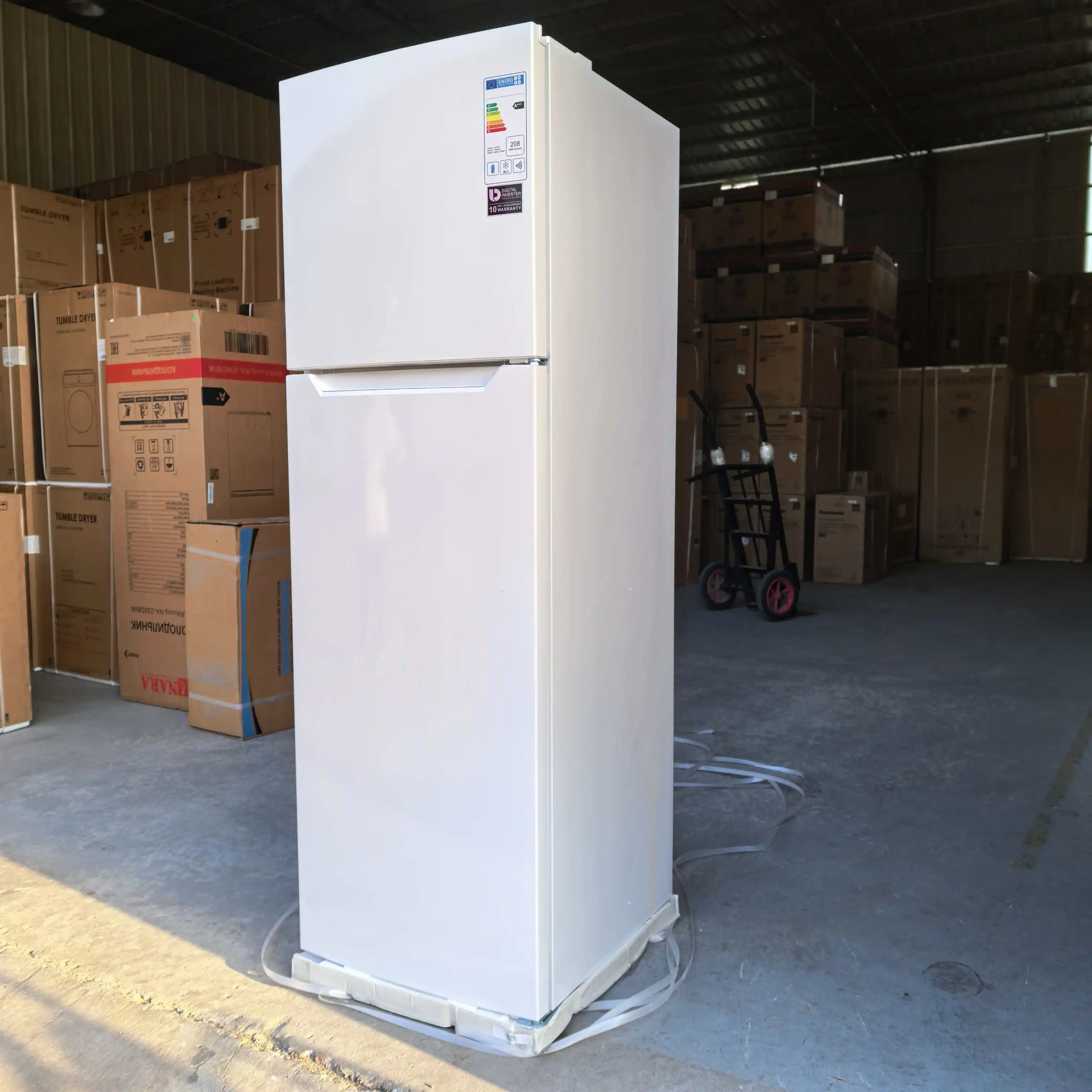 Free Standing Double Door Fridge Top Freezer 260L Air Cooled Two