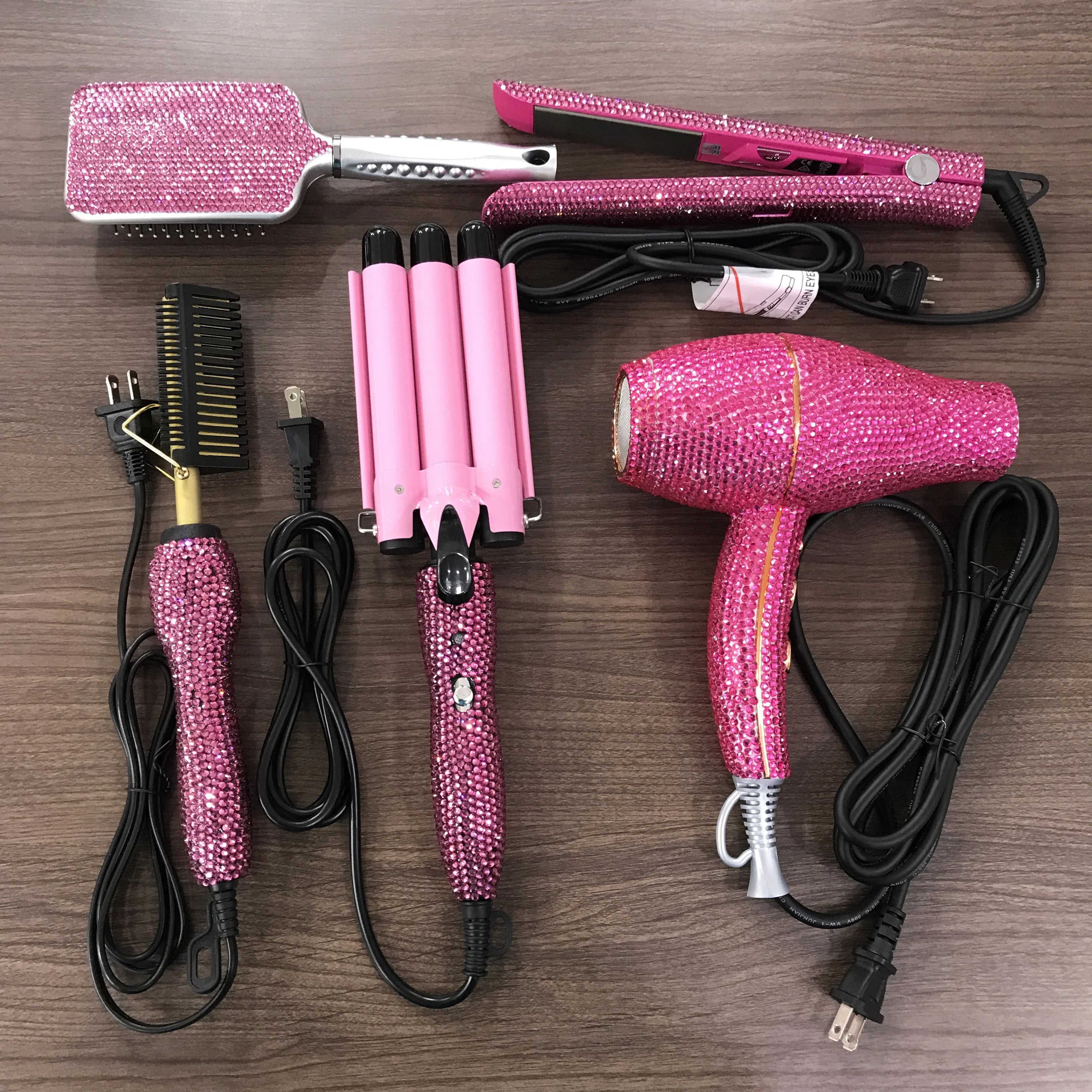 Bling Flat Iron Brush and Comb Set Stunning Blessed Bling Wig Brush & Blessed Bling Flat Iron  main image 3