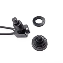 Interruttore a pulsante momentaneo mini da 12 mm, nero, 20