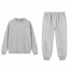 Grey Round neck set-Jogger pants