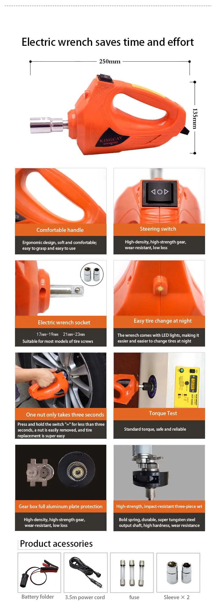 Portable Car Electric Impact Wrench Tire Removal Equipment Vehicle