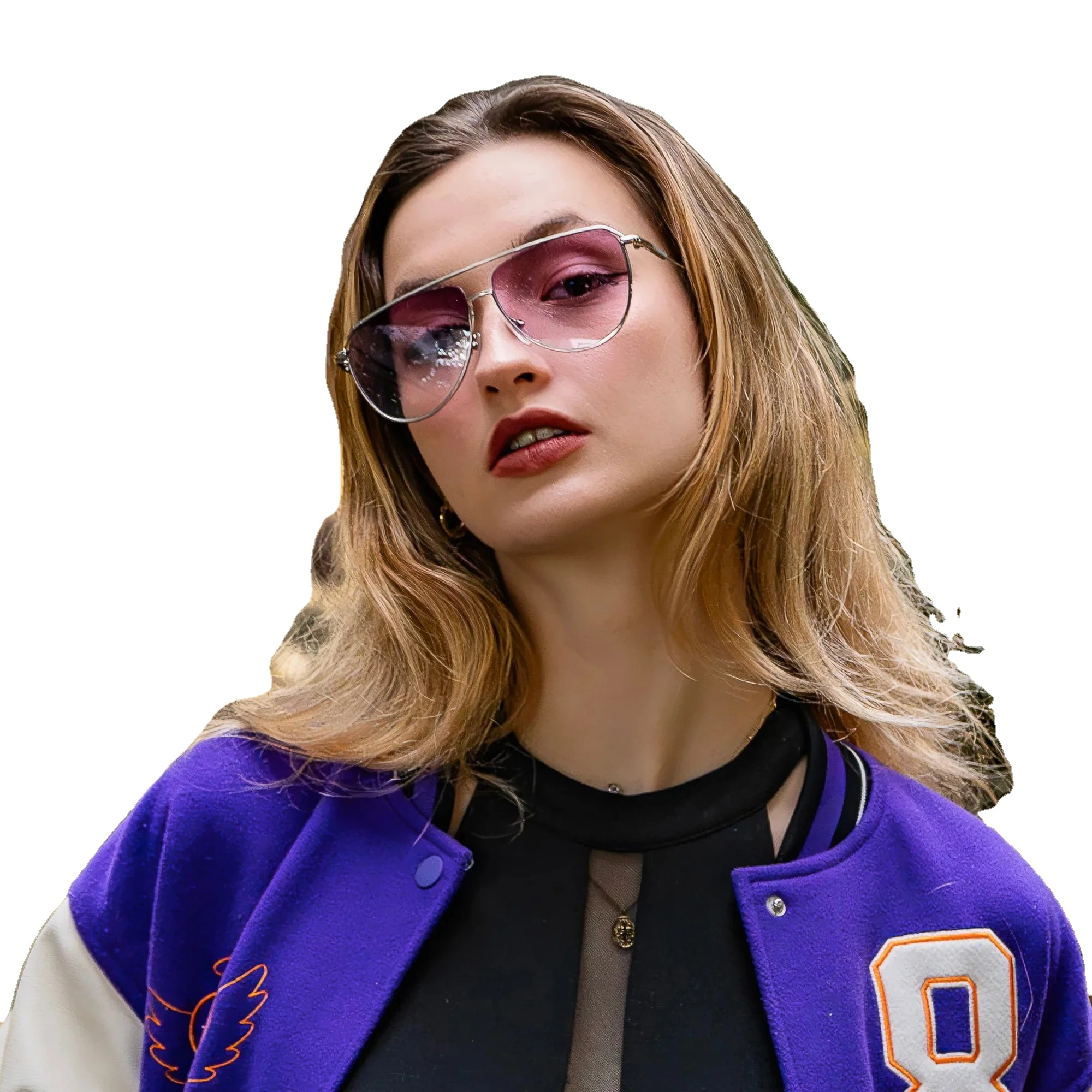 Ladies Oversized anti-reflective color block sunglassess Oversized Square Colorblock Sunglasses – PASTL main image 3