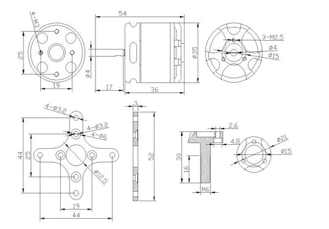 External Rotor Brushless Motor, X2814, 900KV, 1000KV, 1100KV - detail 1