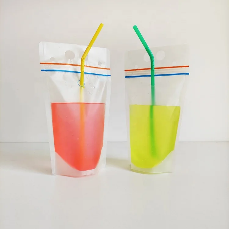 Custom Logo 500ml 16oz Disposable Clear Plastic Ziplock Cocktail ...