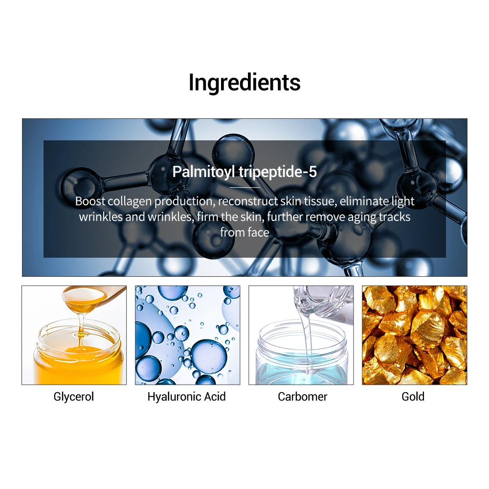 LANBENA оптовая продажа анти-старения крем для лица против морщин и шесть пептидов сыворотки СТМ с покрытыем цвета чистого 24 каратного золота