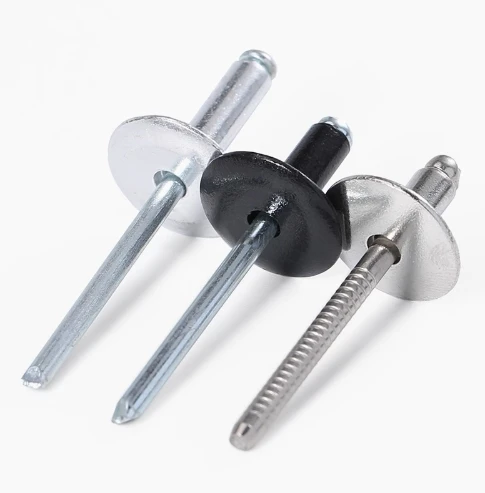 DIN7337 Standard Blind Pop Rivets 3/16 5/32 Flat Dome Type Screws in Brass Material Aluminum Steel Large Flange Head Fasteners"