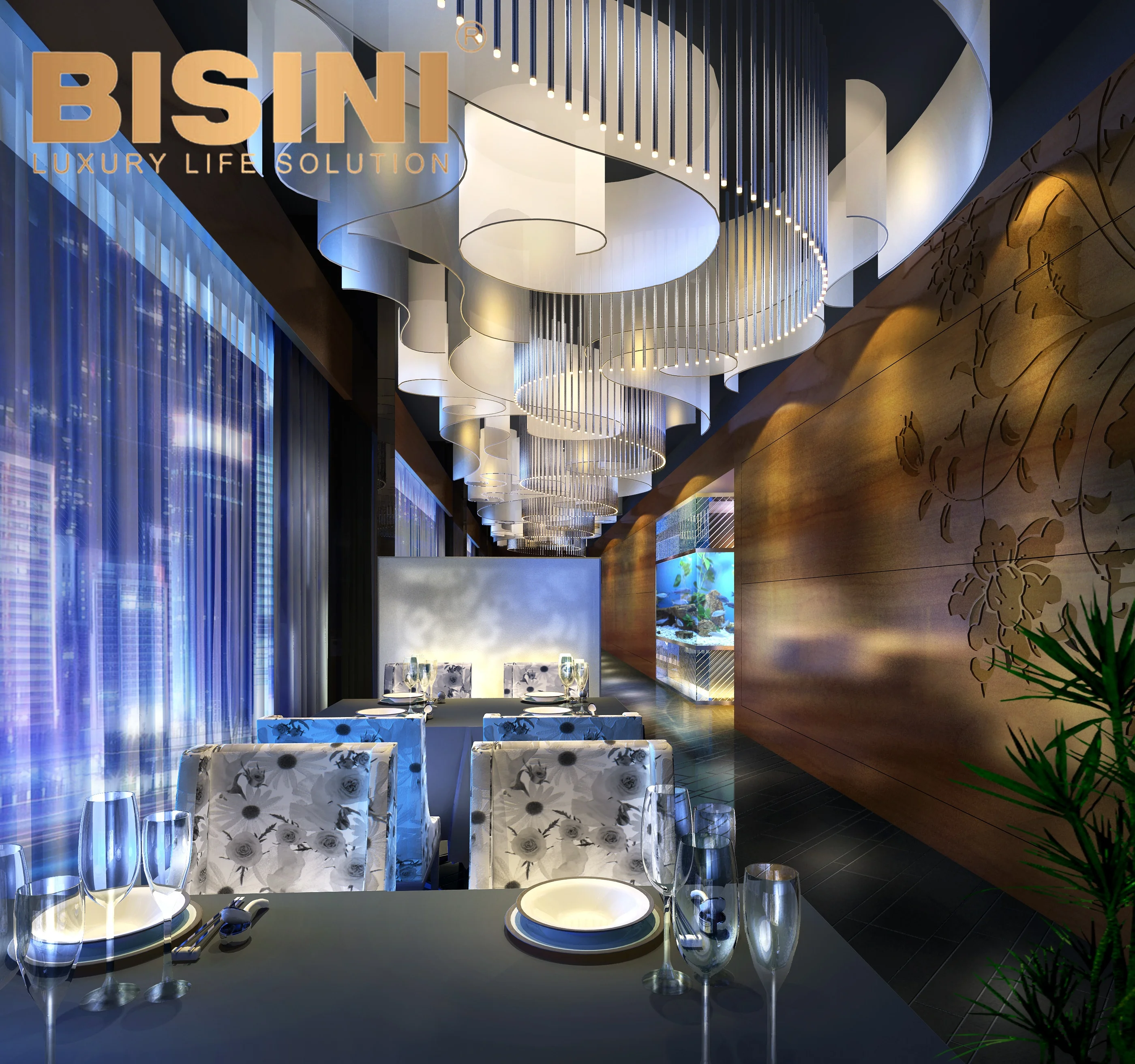 3d-максимальный дизайн выполненный на заказ проект интерьера ресторана современный