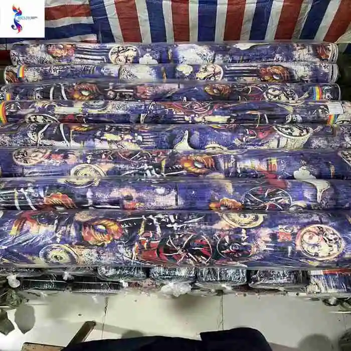 Китай запас ткань хлопок лен тканый цветочный принт ткани