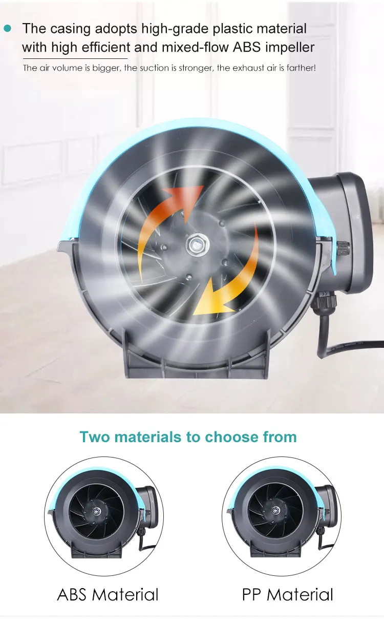 Inline Duct Fan, 220V, Plastic - detail 6