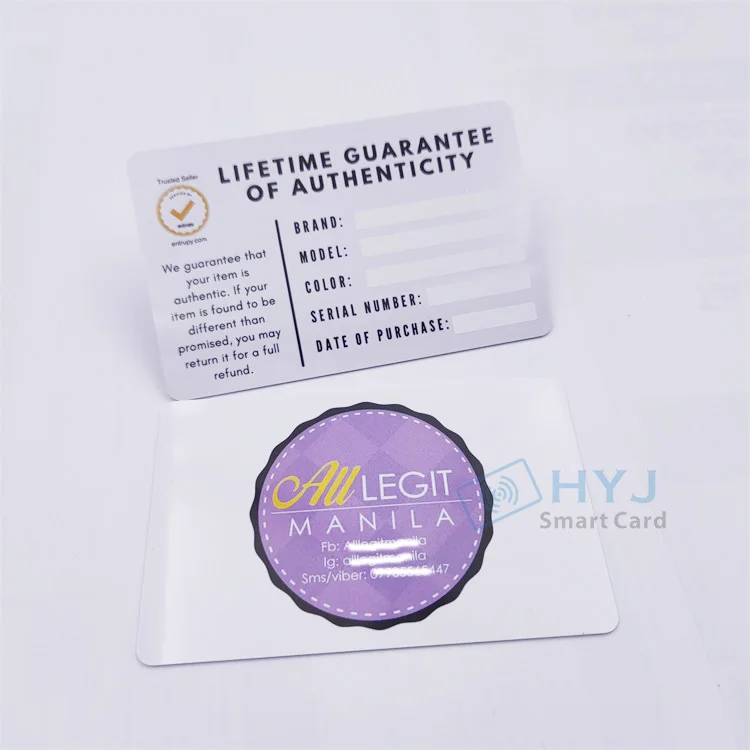 Customize Matte Black International Warranty Card With Gold/Silver Stamping