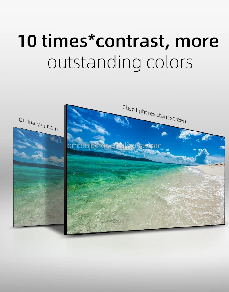 Высококачественный напольный ALR-экран 120 дюйма 16:9 для проектора VAVA 4K, моторизованные проекционные экраны