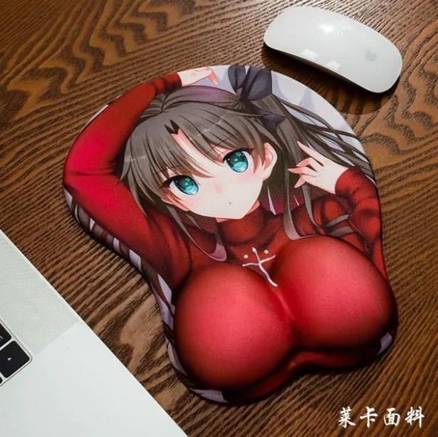 Wholesale Custom Print Creative Durable Silicon Gel 3D Corgi Big Ass Sexy Breast Wrist Rest  Mous Mouse Pad With Soft Silicon
