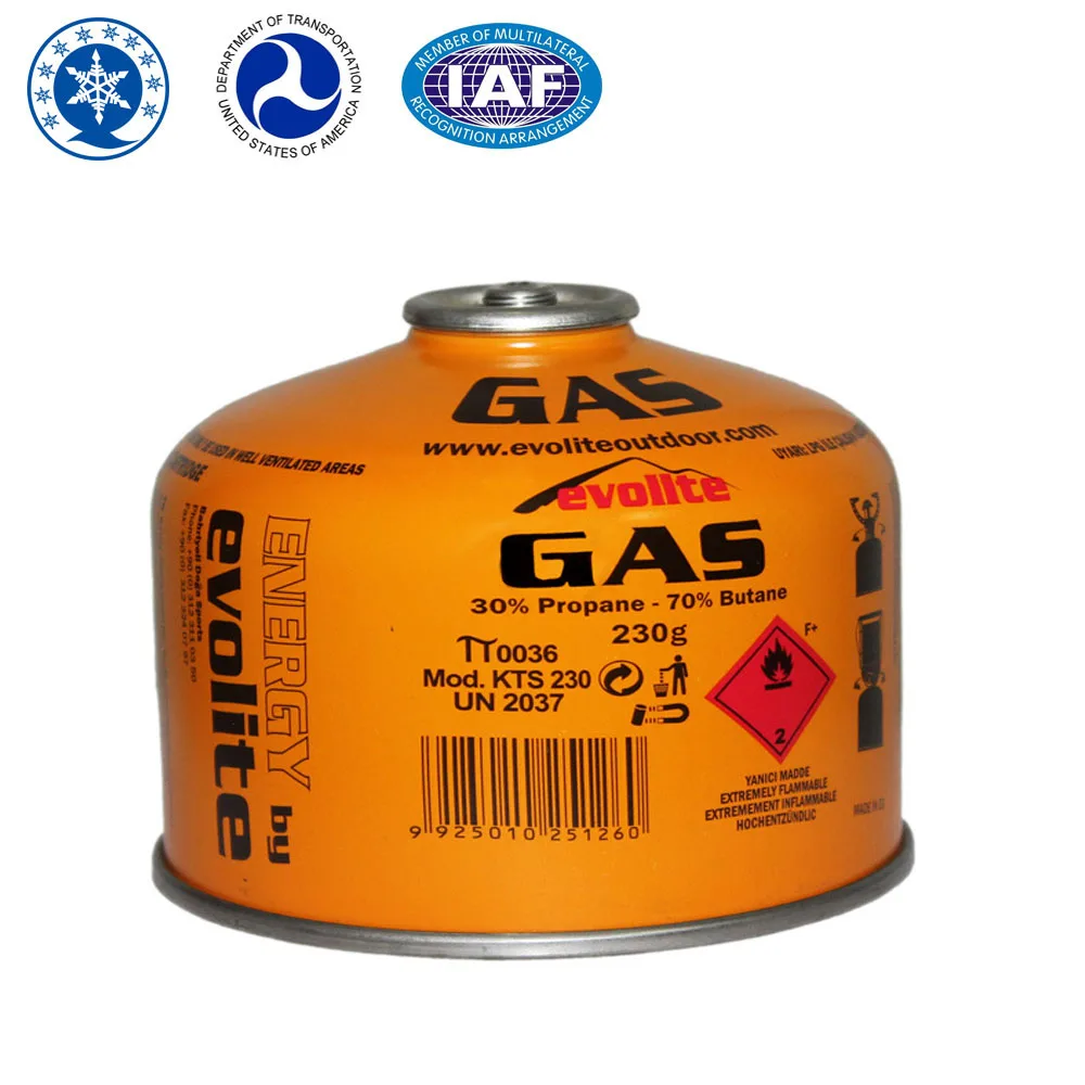 2 Piece TFS Butane Gas Cartridge 100g, 230g, 450g with EN417 Safety Valve