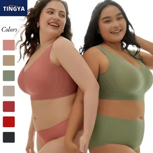 Trendy Comfy Plus-Size Seamless Ultra-Soft Thin-Style Bust-Minimizing Gathering Women Plus Size Bras for Women