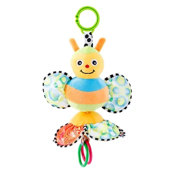 Custom baby cute soft safe teether rattle hanging toy bed bell plush baby educational comfort companion sleep toy