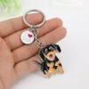 Chaîne en argent avec idog teckel courant