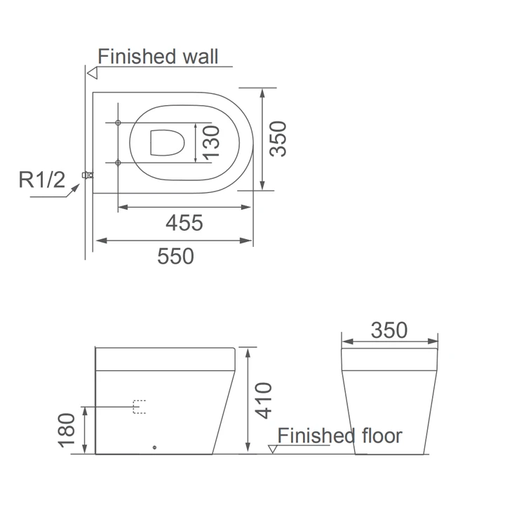 HUIDA Tangshan  Manufacturer Sanitary Ware Back to Wall Washdown Toilet