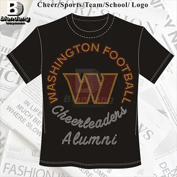 Custom Logo NFL Team Rhinestone Transfer Design Custom Washington Commanders Iron on Rhinestone Transfer for T-shirts Hats DIY