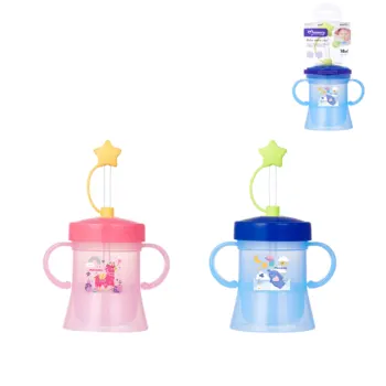 BPA free Double Handles Straw cup Non Spill Baby Training Cup Star Cover Sippy Cup for Toddlers 180ml