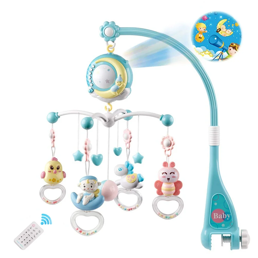 Лидер продаж, мобиль для детской кроватки, музыкальная мобиль для детской кроватки, музыкальная проекционная коробка, подвесной держатель для погремушек, игрушка для сна, детский мобильный