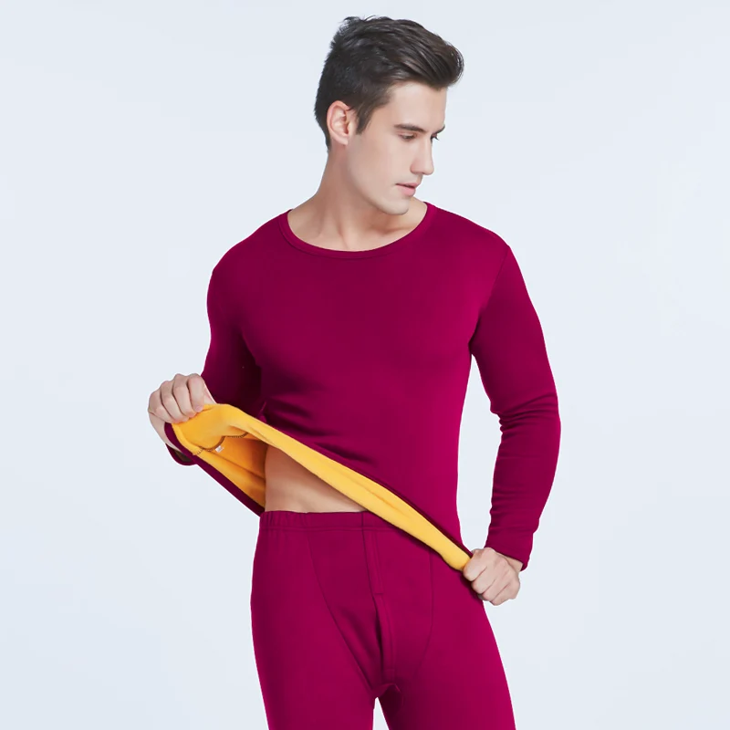 N002 Men's Ultra Soft Winter Inner Wear Long Sleeve Thermal Underwear Long  Johns With Double Layer Fleece Lined