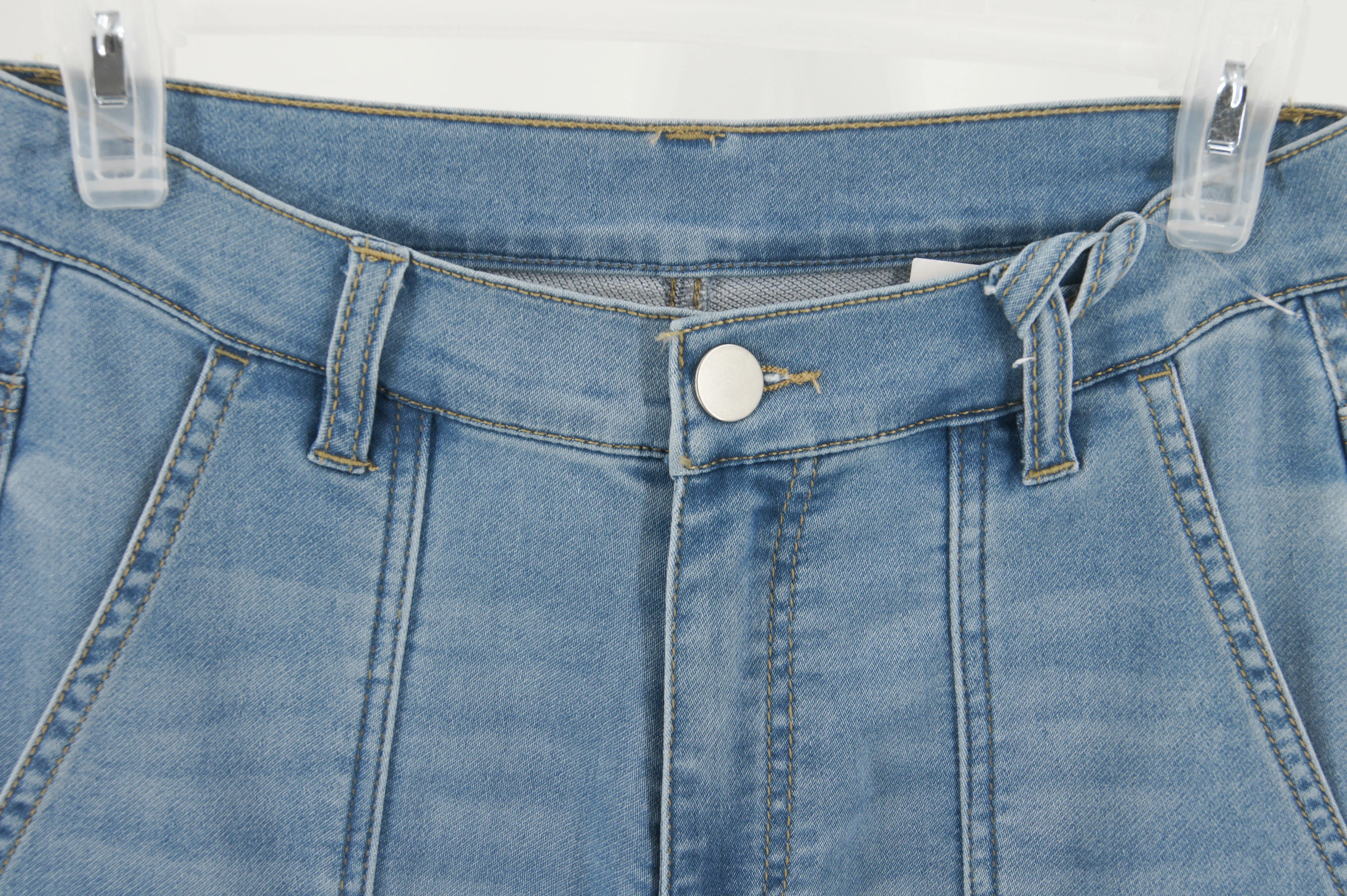 Casual Design, Drape and Slimming, Floor-length Blue Washed Loose Slightly Flared Jeans