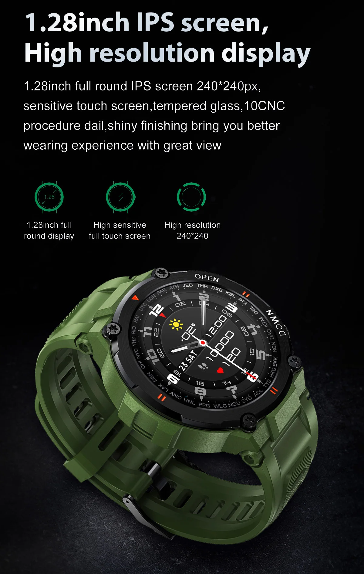 IP68 waterproof Factory OEM Customized fitness heart rate IP67 K22 sport health monitoring Smartwatch Reloj Android Smart Watch