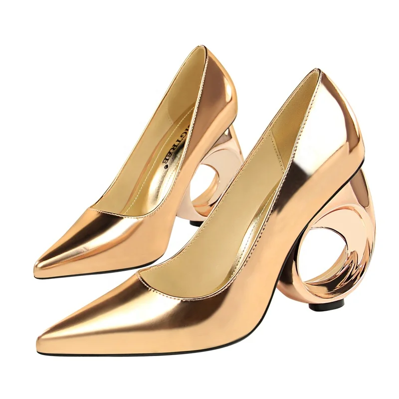 Houten Zool Bol Metalen Hakken Sexy Dames Hoge Hakken Schoenen