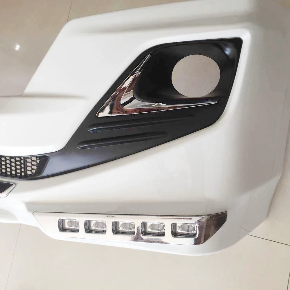 TDCMY Car Body Kits ABS Car Spoiler Bumper Lip Grille Fog Lamp Frame for Toyota Prado FJ150 2012-2017 supplier