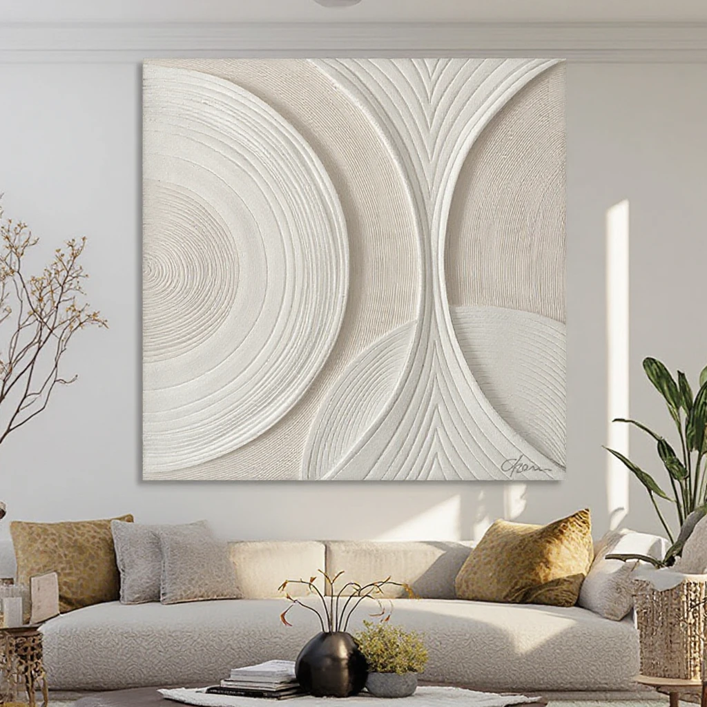 Dipinto murale moderno semplice astratto con texture in rilievo dipinto a mano decorazione artistica murale 3D per hotel