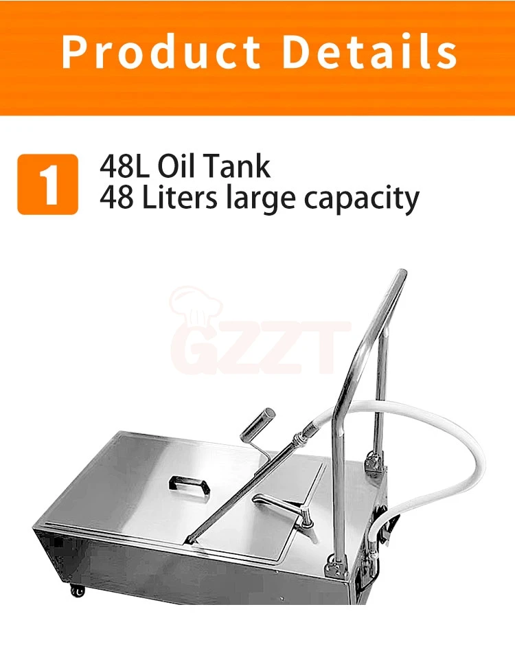 Fast Food Kfc Restaurant Kitchen 48L Cooking Oil Folded Filter Machine ...