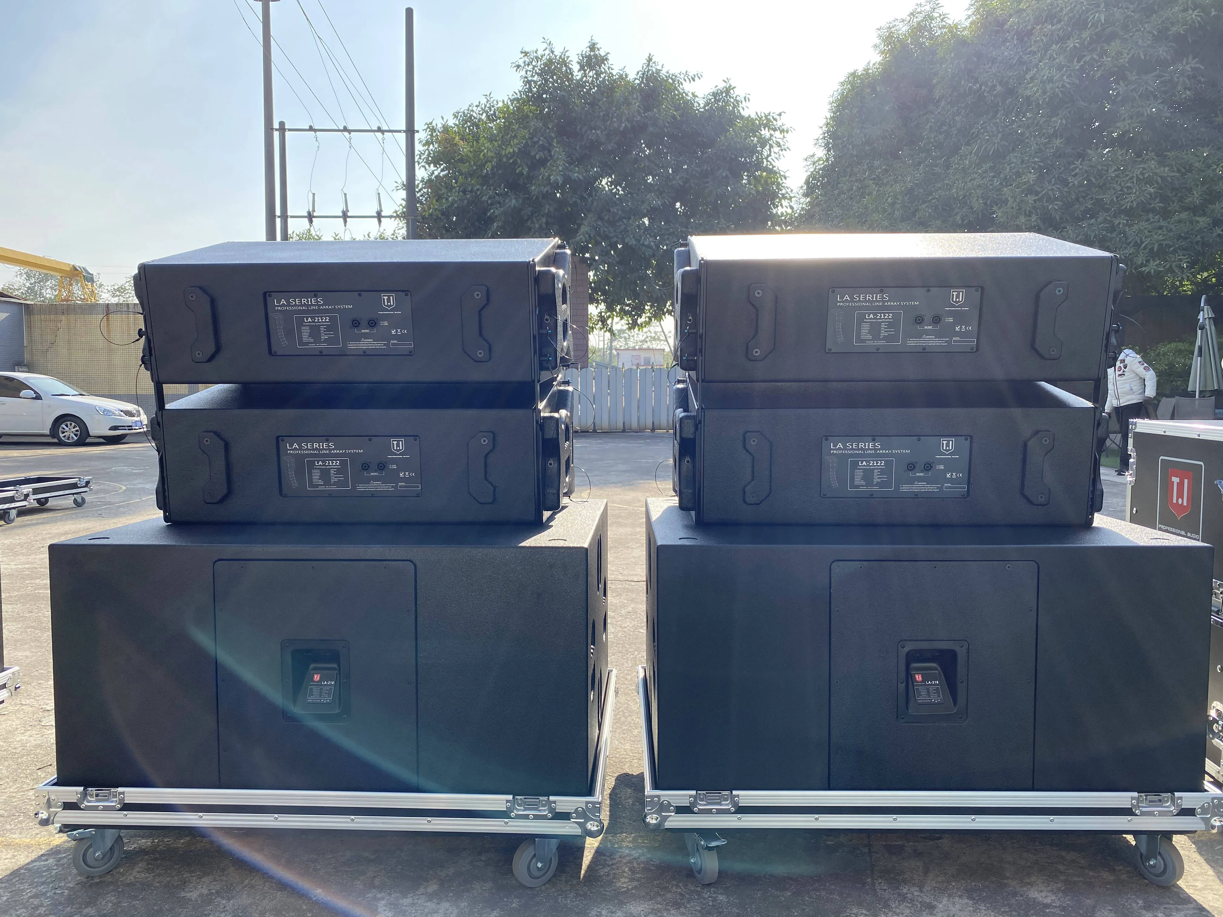 Line Array Sound System Speaker Outdoor Speaker Speaker Handle Ce Wood Modern LA212 Dual 12 Inches Ghxamp 2 Inch 24 Ohm 10w 3"