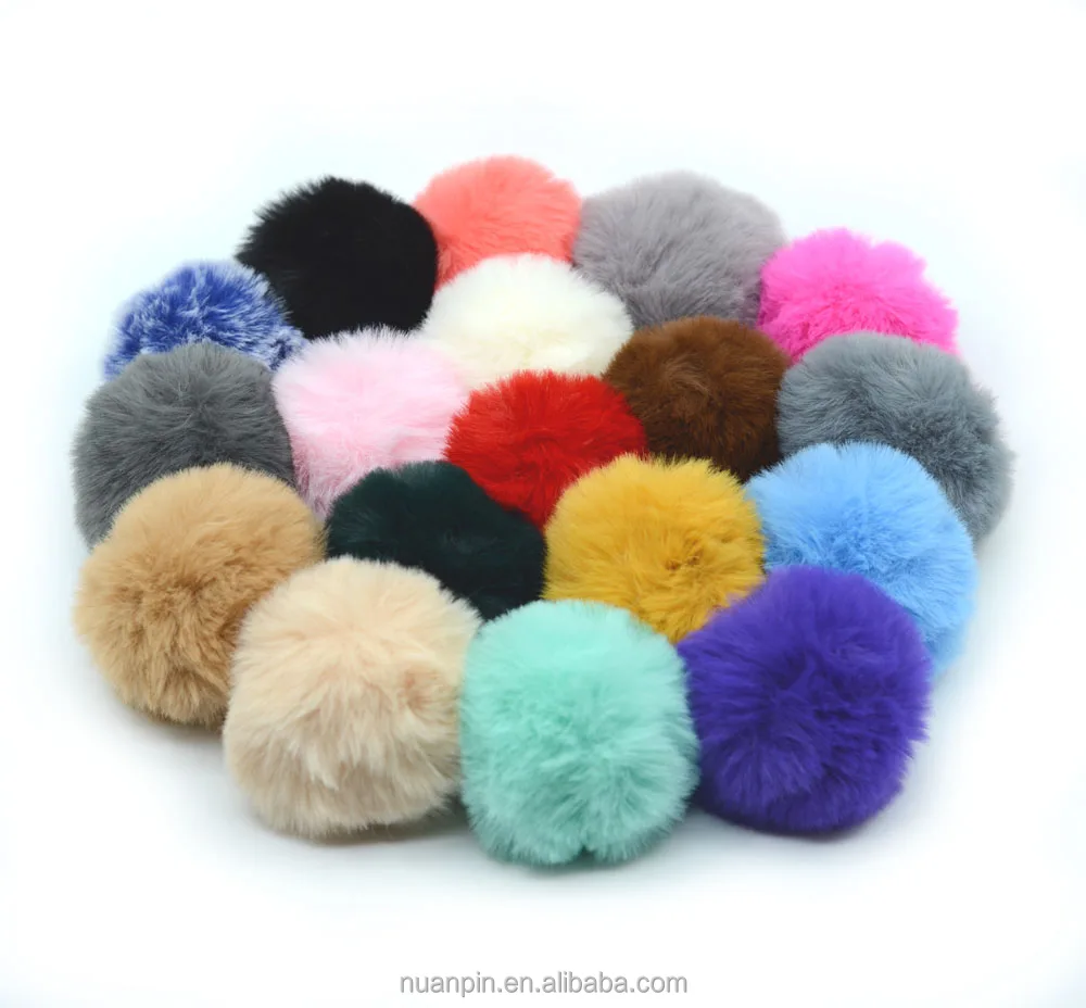 Cheap 8cm Fluffy Soft Faux Rabbit Fur Ball Car Pompom Key Chains Holder ...
