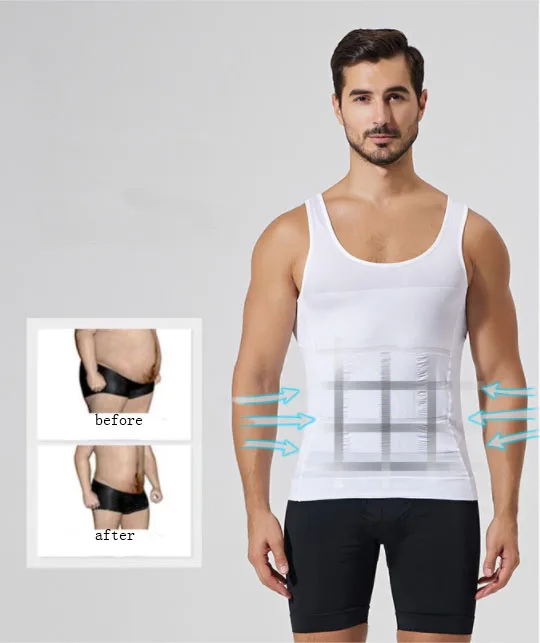 Men Slimming Body Shaper Vest Stringer Compression Shirt Vest Slim Tank Top Undershirt for Men