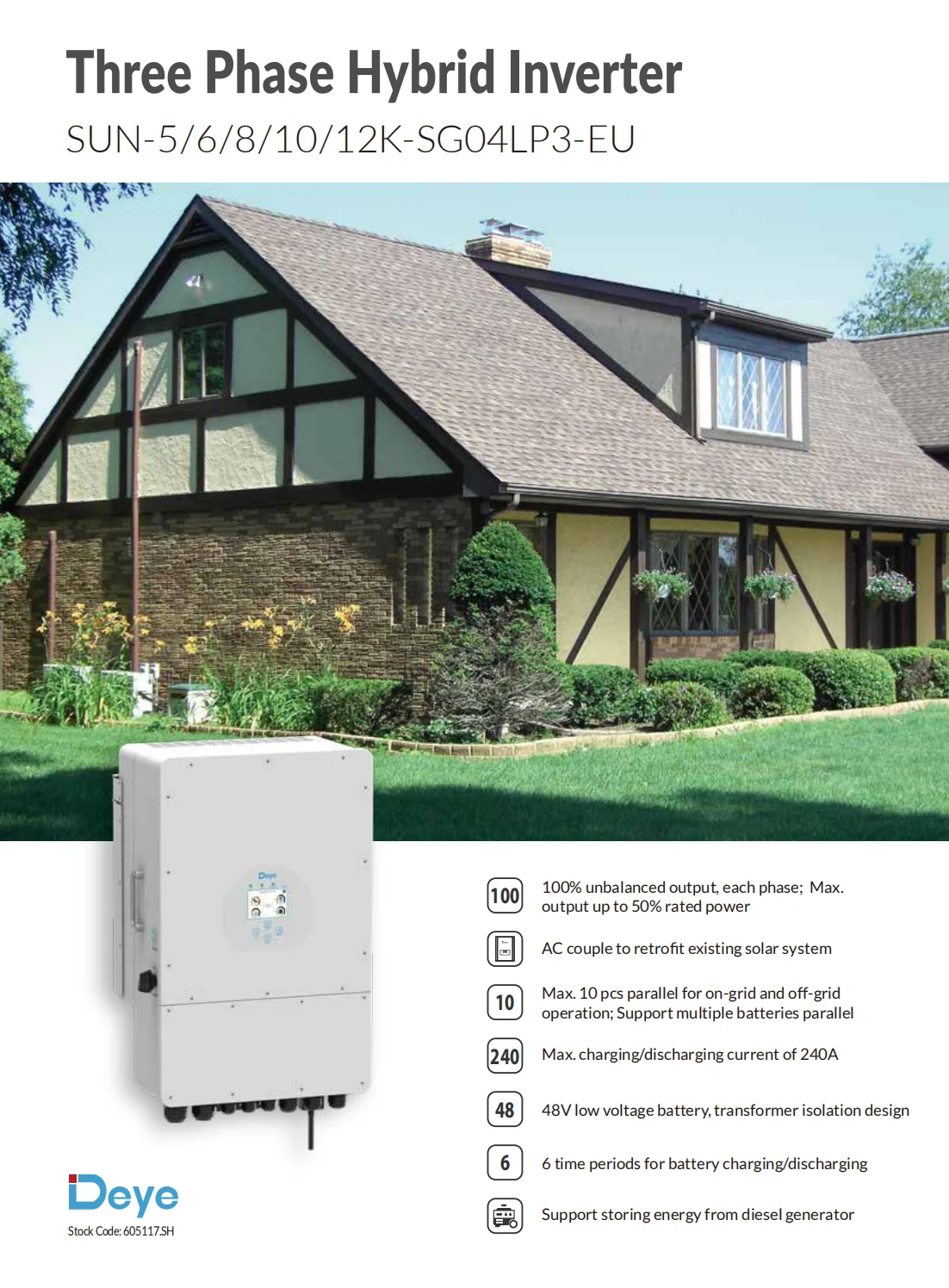 Deye Hybrid Inverter SUN 12K-SG04LP3-EU with Energy Storage ESS RW-M6.1 Set