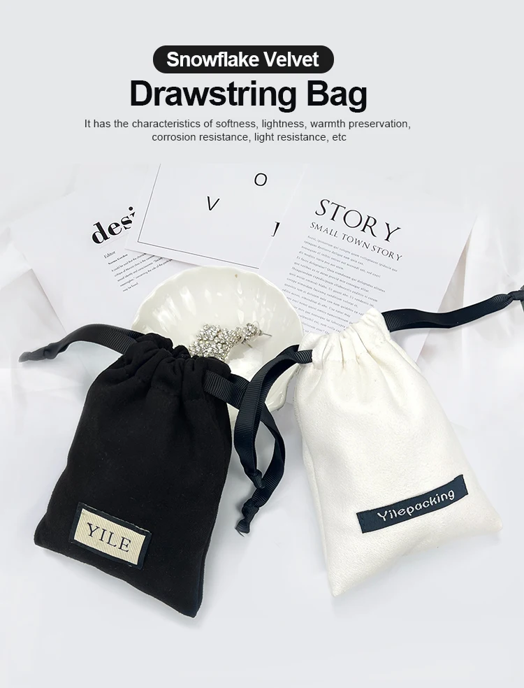 Wholesale Small White Black Custom Logo Printing Perfume Suede ...