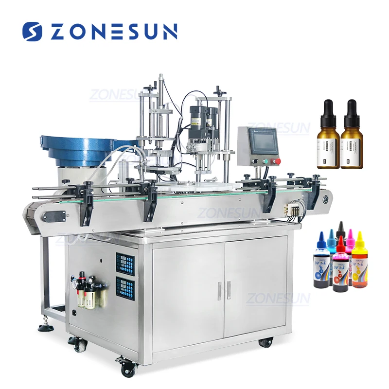 ZONESUN ZS-AFC1 Automatic Plastic Small Glass Round Essential Oil Eyedrop Bottle Liquid Monoblock Rotary Filling Capping Machine