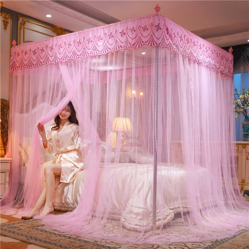 Rectangular Palace Romantic Bed Canopy  Home Decoration Elegant  Mosquito Net