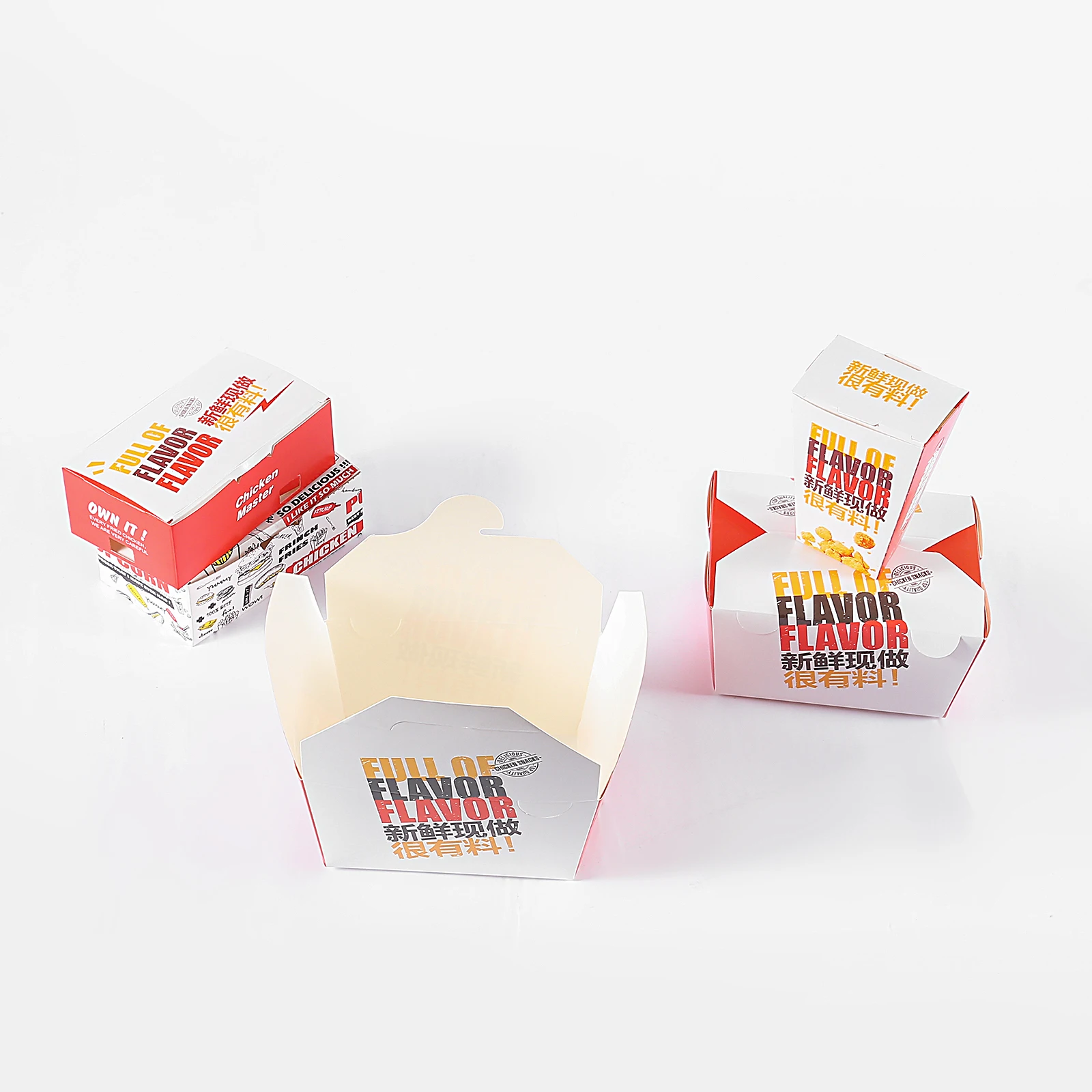 Convenient Fast Food Packaging Boxes Oil And Water Resistant Restaurant Lunch Boxes