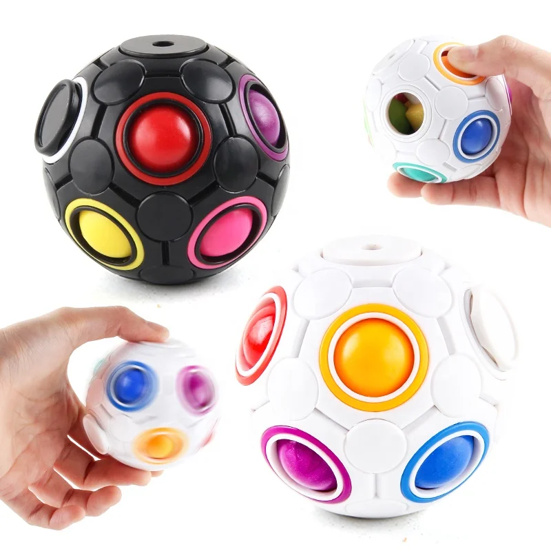 Details about   Creative Magic Cube Ball Antistress Rainbow Football Puzzle Montessori Kids Toys 